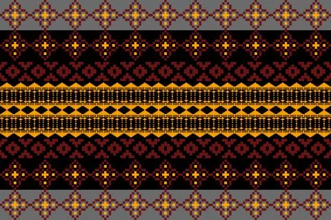 Ethnic pattern seamless geometric,Aztec embroidery border seamless patterns Stock Illustration
