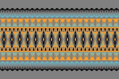Ethnic pattern seamless geometric,Aztec embroidery border seamless patterns イラスト素材