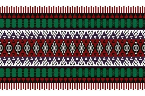 Ethnic pattern seamless geometric,Aztec embroidery border seamless patterns Stock Illustration