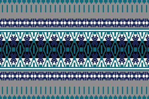 Ethnic pattern seamless geometric,Aztec embroidery border seamless patterns Illustrazione stock
