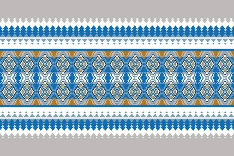 Ethnic pattern seamless geometric,Aztec embroidery border seamless patterns Stock Illustration
