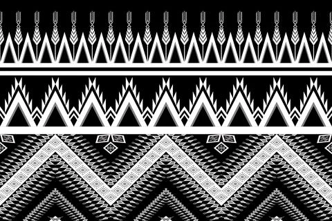 Ethnic pattern seamless geometric,Aztec embroidery border seamless patterns Stock Illustration