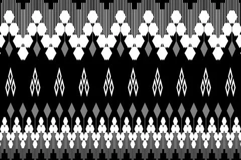 Ethnic pattern seamless geometric,Aztec embroidery border seamless patterns Illustrazione stock