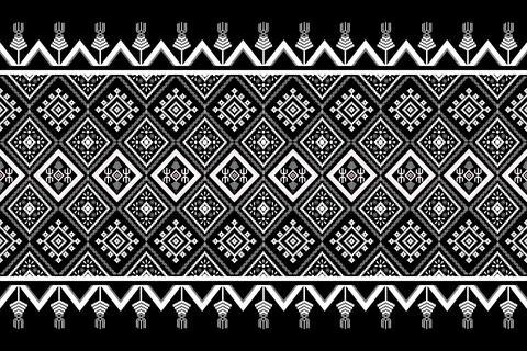 Ethnic pattern seamless geometric,Aztec embroidery border seamless patterns Illustrazione stock