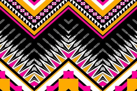 Ethnic pattern seamless geometric,Aztec embroidery border seamless patterns イラスト素材