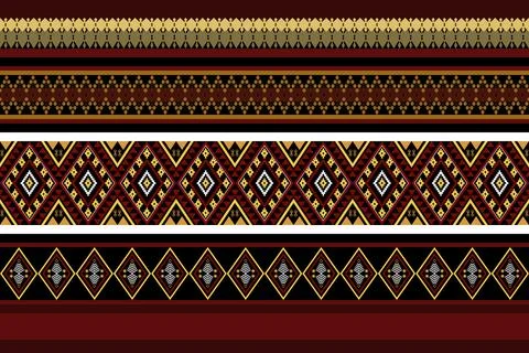 Ethnic pattern seamless geometric,Aztec embroidery border seamless patterns Illustrazione stock