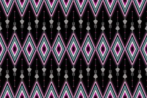 Ethnic pattern seamless geometric,Aztec embroidery border seamless patterns Illustrazione stock