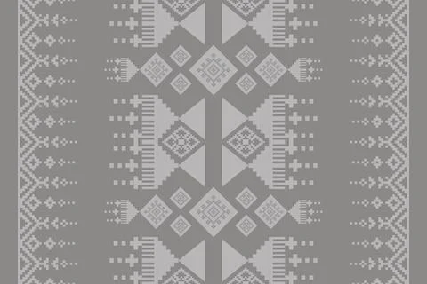 Ethnic pattern seamless geometric,Aztec embroidery border seamless patterns Illustrazione stock