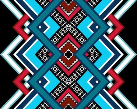 Ethnic pattern seamless geometric,Aztec embroidery border seamless patterns 스톡 일러스트
