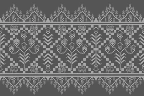 Ethnic pattern seamless geometric,Aztec embroidery border seamless patterns イラスト素材