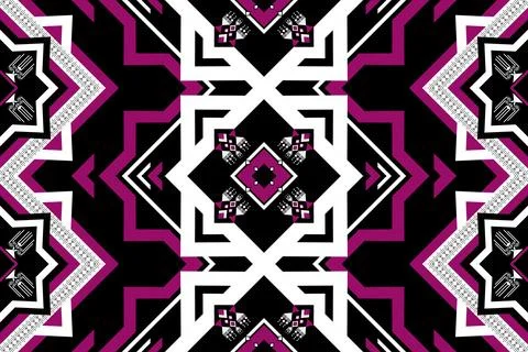 Ethnic pattern seamless geometric,Aztec embroidery border seamless patterns Stock Illustration