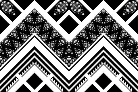 Ethnic pattern seamless geometric,Aztec embroidery border seamless patterns Stock Illustration
