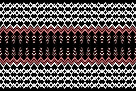 Ethnic pattern seamless geometric,Aztec embroidery border seamless patterns Stock Illustration