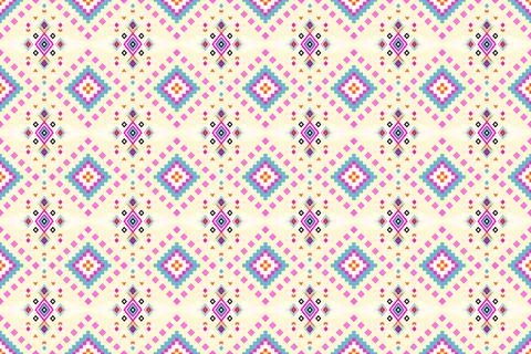 Ethnic pattern seamless geometric,Aztec embroidery border seamless patterns Illustrazione stock