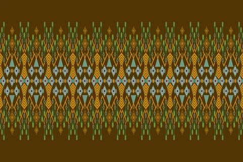 Ethnic pattern seamless geometric,Aztec embroidery border seamless patterns Stock Illustration