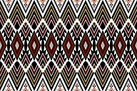 Ethnic pattern seamless geometric,Aztec embroidery border seamless patterns Stock Illustration