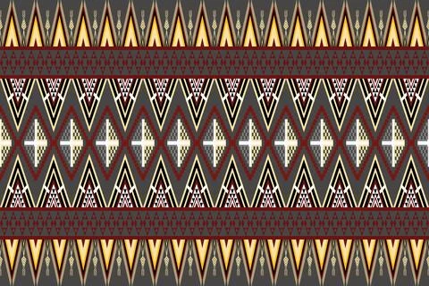 Ethnic pattern seamless geometric,Aztec embroidery border seamless patterns Illustrazione stock