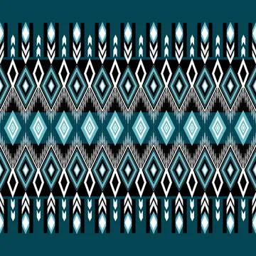 Ethnic pattern seamless geometric,Aztec embroidery border seamless patterns Illustrazione stock