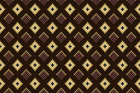 Ethnic pattern seamless pixel art for Fabric geometric ethnic pattern seamless, Stock Illustration