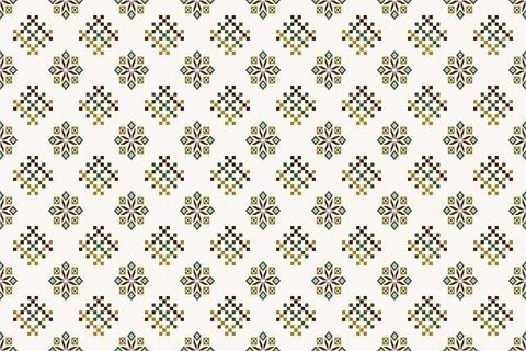 Ethnic pattern seamless pixel art for Fabric geometric ethnic pattern seamless Stock Illustration