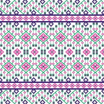 Ethnic pattern seamless pixel art for Fabric geometric ethnic pattern seamless Stock Illustration