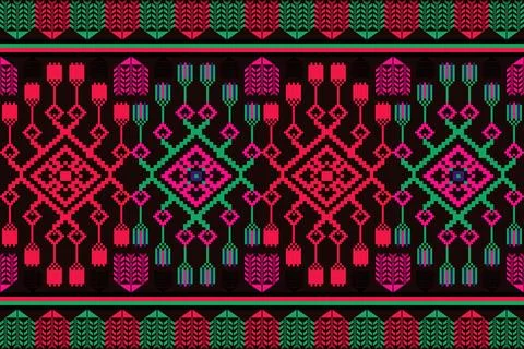 Ethnic pattern seamless pixel art for Fabric geometric ethnic pattern seamless Stock Illustration