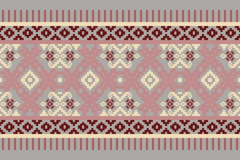Ethnic pattern seamless pixel art for Fabric geometric ethnic pattern seamless Stock Illustration