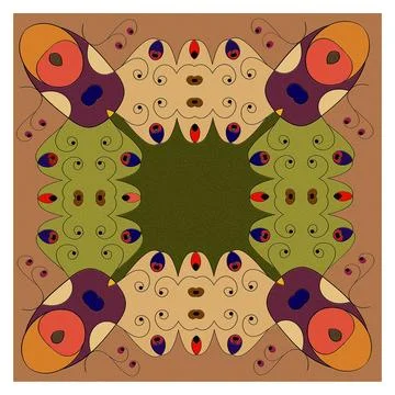Ethnic pattern of various color forms.3d. Illustrazione stock