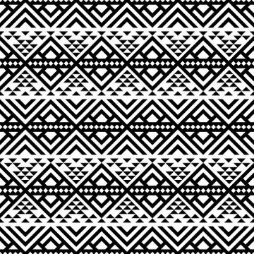 Ethnic pattern vector black white color Stock Illustration