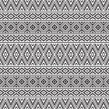 Ethnic pattern vector black white color Illustrazione stock