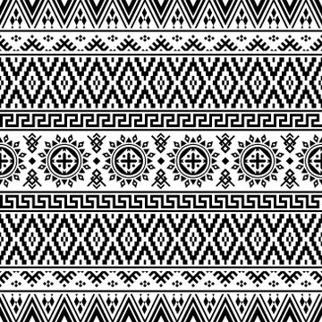 Ethnic pattern vector black white color Illustrazione stock