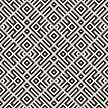 Ethnic pattern vector design. Seamless lattice background. Square repeating Stock Illustration