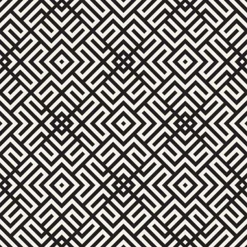 Ethnic pattern vector design. Seamless lattice background. Square repeating Illustrazione stock