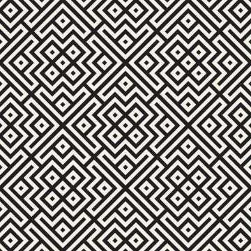 Ethnic pattern vector design. Seamless lattice background. Square repeating Illustrazione stock
