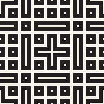 Ethnic pattern vector design. Seamless lattice background. Square repeating Illustrazione stock