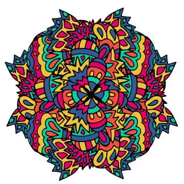 Ethnic patterns,geometric picture. Authentic mandala print. Vector illustration 스톡 일러스트