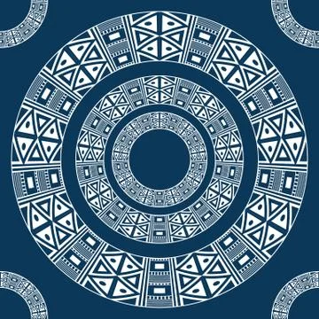 Ethnic round ornament. Pattern of ancient America Stock Illustration