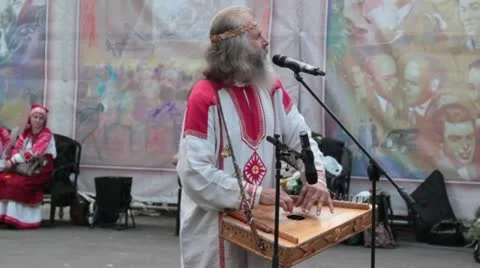 Ethnic russian singer Stock Footage 22181995