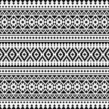 Ethnic seamless geometric pattern. Aztec tribal abstract vector texture. Illustrazione stock