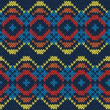Ethnic seamless knitted color pattern Stock Illustration