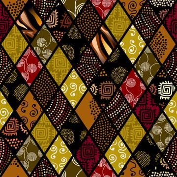 Ethnic seamless pattern in african style. Illustrazione stock