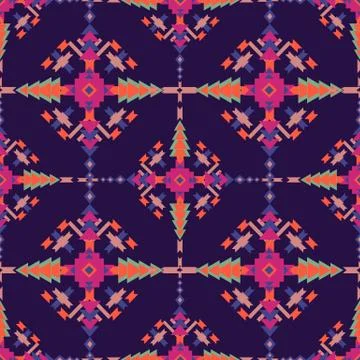 Ethnic seamless pattern. Aztec geometric background. Stock Illustration
