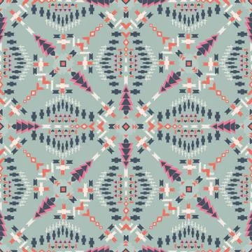 Ethnic seamless pattern. Aztec geometric background. Hand drawn navajo fabric Stock Illustration