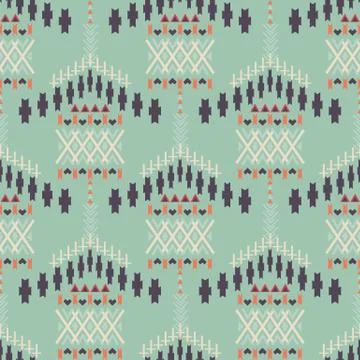 Ethnic seamless pattern. Aztec geometric background. Hand drawn navajo fabric Stock Illustration