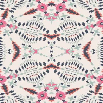 Ethnic seamless pattern. Aztec geometric background. Hand drawn navajo fabric Illustrazione stock