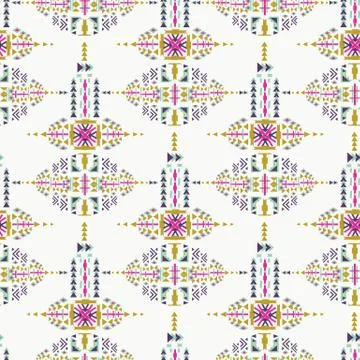 Ethnic seamless pattern. Aztec geometric background. Hand drawn navajo Stock Illustration