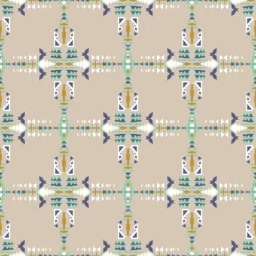 Ethnic seamless pattern. Aztec geometric background. Hand drawn navajo Stock Illustration