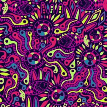 Ethnic seamless pattern. copy square to the side and you'll get seamlessly ti Stock Illustration