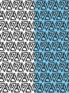 Ethnic seamless pattern. Hand drawn geomentric ornament. Triangle doodle grey Stock-Illustration
