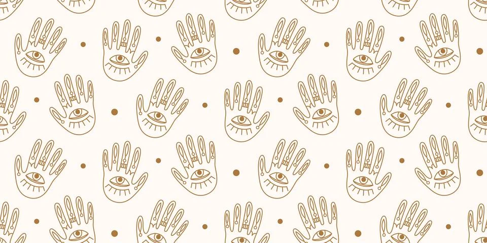 Ethnic seamless pattern with hands 스톡 일러스트